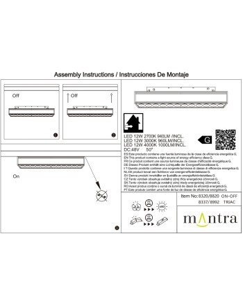 MAGNETO * MODULO LINEAL COB DIFUSOR 12W NEGRO 2700K TRIAC
